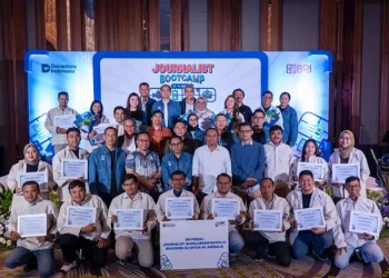 Jurnalis penerima beasiswa BRI Fellowship Journalism dalam acara inaugurasi di Bogor. Foto: BRI