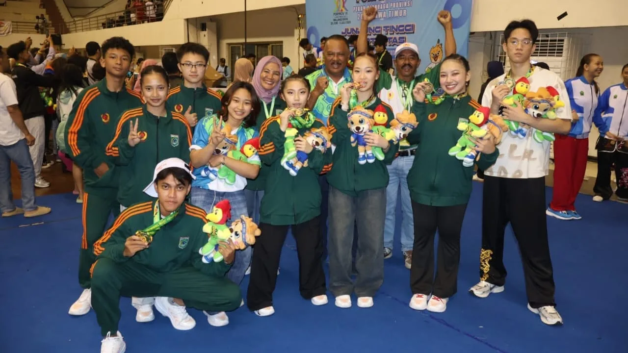 Atlet wushu Kota Batu borong 8 medali di Porprov Jatim 2025. Foto: KONI Kota Batu