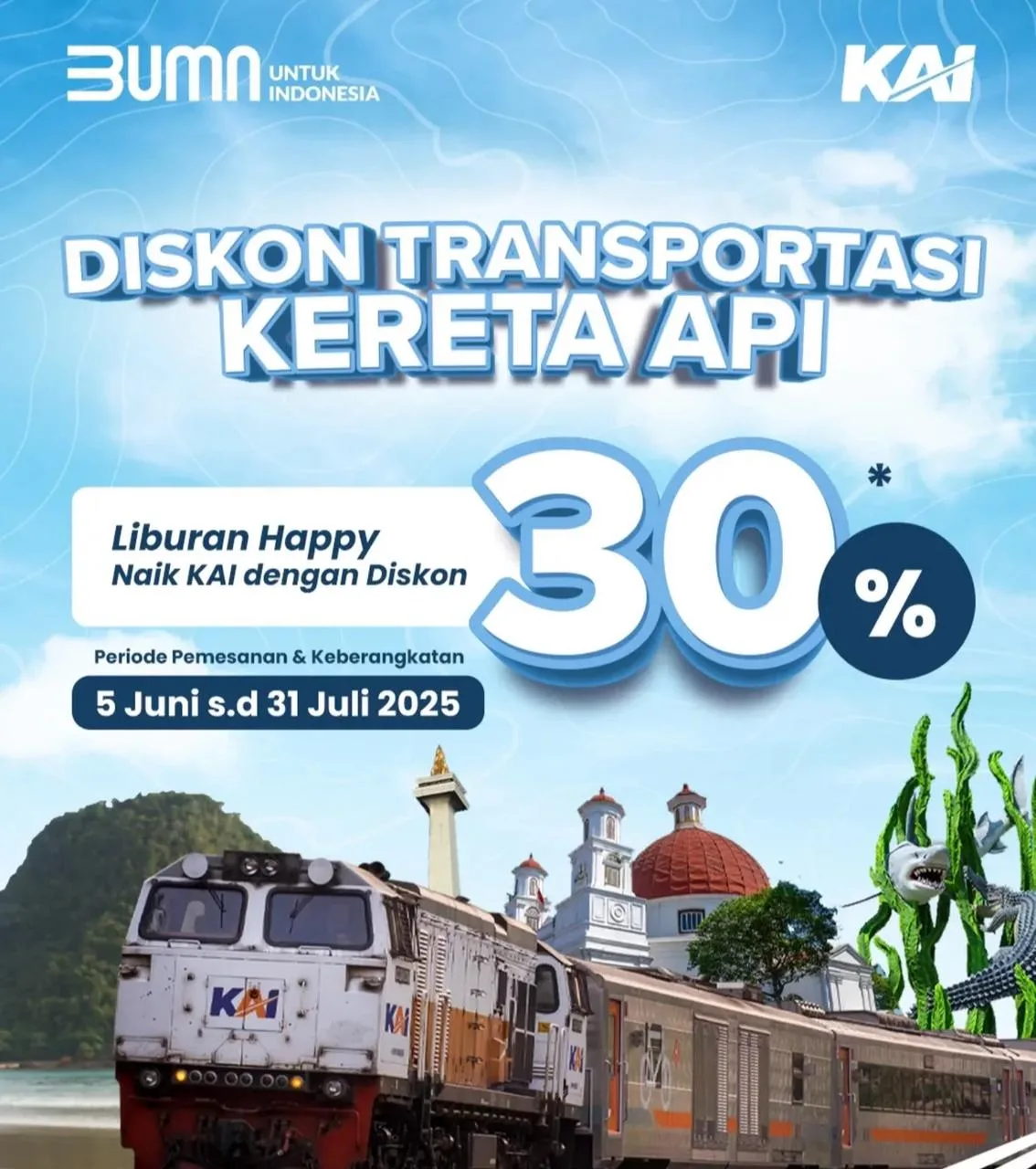 Diskon Tiket kereta api hingga 30 persen