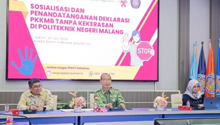 Sosialisasi PKKMB Tanpa Kekerasan di lingkungan kampus Polinema./Foto: Dok.Polinema