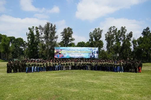 Suasana diklat pembinaan mental antara PLN UID Jawa Timur dan Rindam V/Brawijaya. Foto/dok
