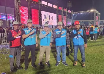 PLN UP3 Malang dalam menyiapkan kelistrikan di penutupan Porprov Jatim 2025. Foto/Dok