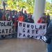 Para jukir dan PKL saat demo di Pemkot Batu. Foto: Istimewa