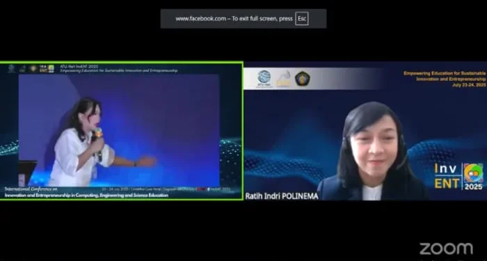 Dosen Polinema, Prof. Ir. Ratih Indri Hapsari, S.T, M.T, Ph.D memaparkan peran penting pendidikan vokasi sebagai aksi nyata menghadapi tantangan krisis iklim di forum internasional. /Foto: Dok.Polinema