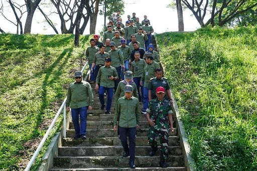 Suasana diklat pembinaan mental antara PLN UID Jawa Timur dan Rindam V/Brawijaya. Foto/dok