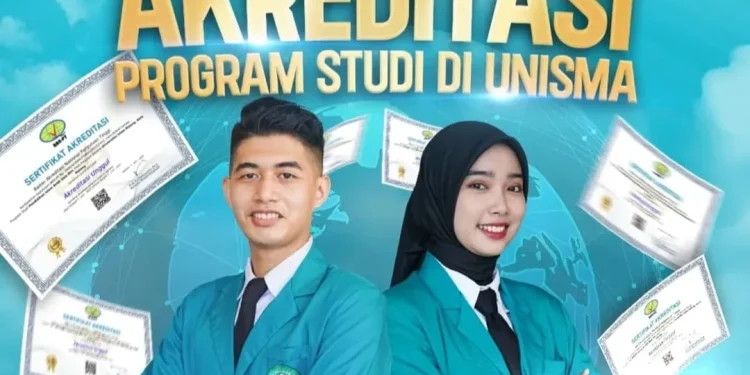 Informasi akreditasi program studi di Unisma sebagai referensi dan pertimbangan bagi calon mahasiswa. /Foto: Dok. Unisma