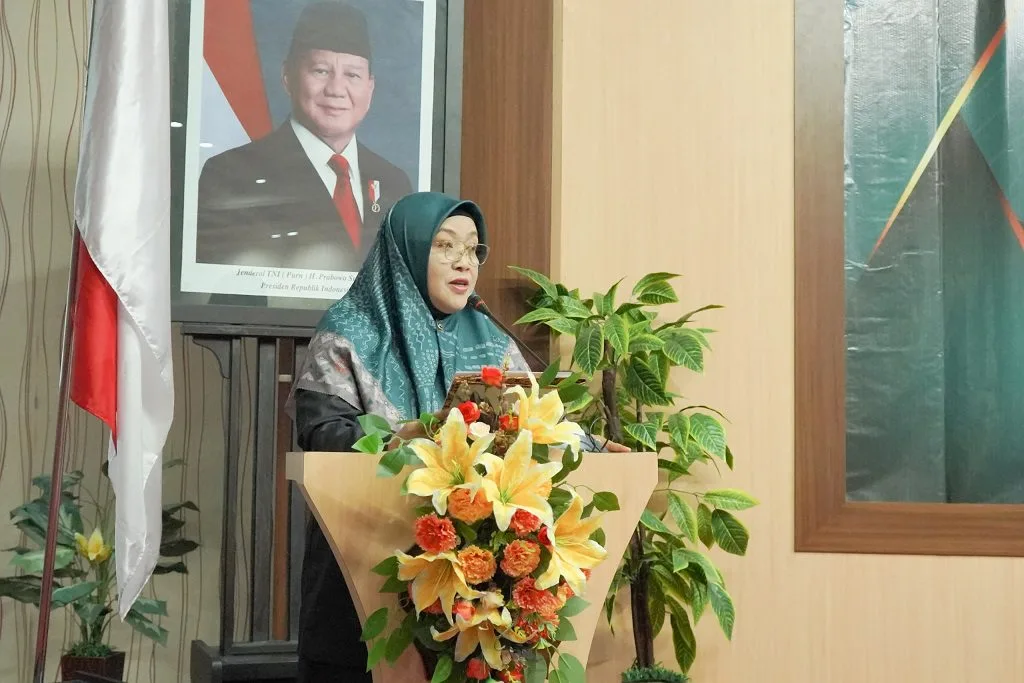 Sambutan Dekan FEB Unikama, Dr. Endah Andayani, M.M dalam acara Yudisium FEB Unikama periode Semester Genap 2024/2025./Foto: Dok.Unikama