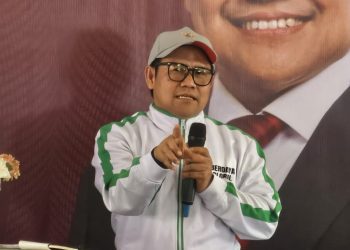 Menko PM RI, Muhaimin Iskandar alias Cak Imin saat mengisi acara Global Talent Day di Malang. (Foto/M Sholeh)