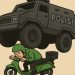 Insiden tragis pengemudi ojol dilindas Rantis Polisi saat aksi demo DPR di Jakarta yang memicu kecaman publik. /Foto: Dibuat dengan AI.
