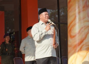 Rektor Unikama, Dr. Sudi Dul Aji, M.Si tekankan semangat kolaborasi dalam upacara peringatan HUT RI ke-80. /Foto: Dok.Unikama