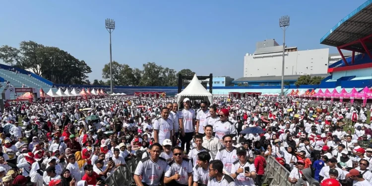 Animo masyarakat dalam acara Gajayana Jalan Tahes 2025 untuk 1.000 Event Kota Malang. (Foto/M Sholeh)