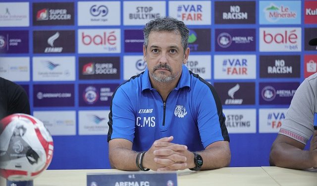 Laga Arema FC vs Bhayangkara Presisi FC, Marcos Santos optimis amankan tiga poin. /Foto: Tugujatim.id/Dani Kristian Wardhana