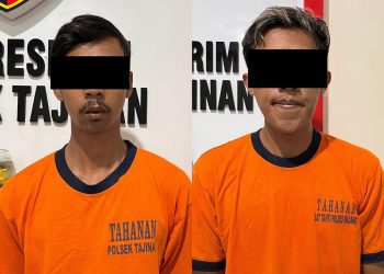 Tersangka pencurian jahe, ISA dan AFN usai diamankan polisi. Foto: Polres Malang