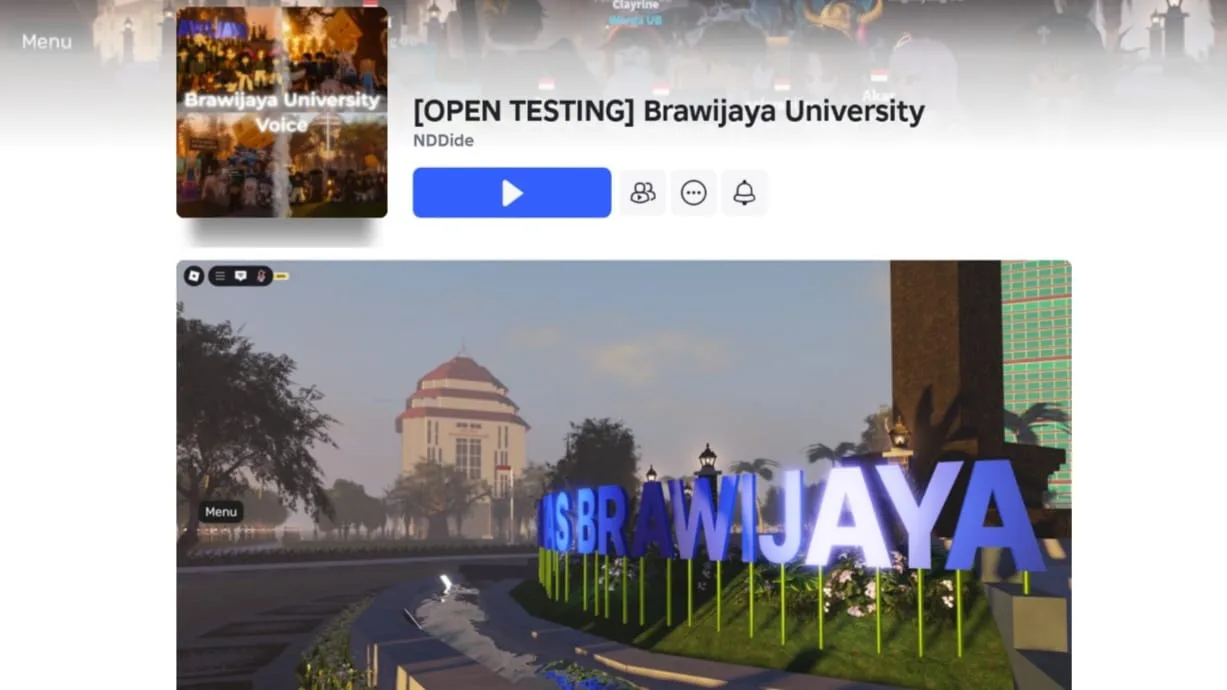 Penampakan UB Malang di map Roblox. Foto: Dok