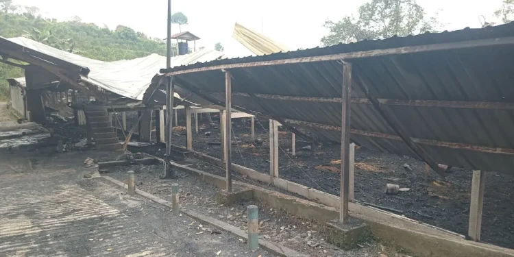 Kondisi kandang usai api berhasil dipadamkan. Foto: Damkar Kabupaten Malang