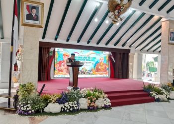 Bupati Malang, Sanusi meresmikan peluncuran logo Hari Jadi ke-1265 Kabupaten Malang. (Foto/M Sholeh)