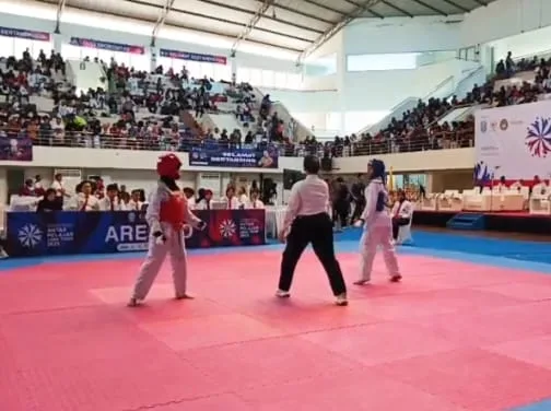 Animo atlet muda dalam pembukaan Kejurprov Taekwondo Jatim 2025. (Foto/M Sholeh)