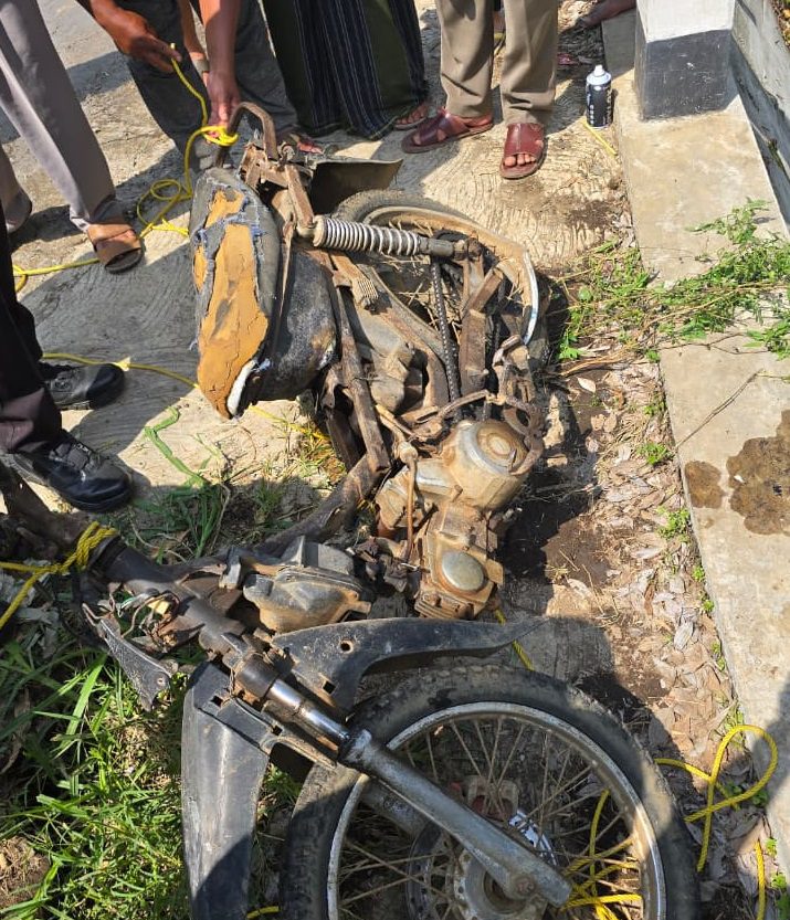 Motor yang digunakan bapak dan anak yang tewas di Pujon. Foto/dok