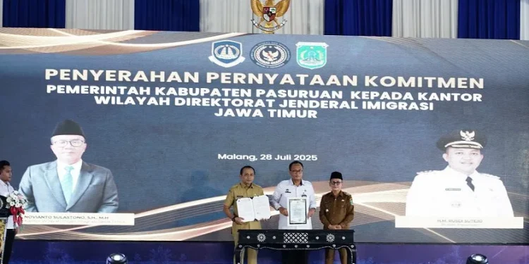 Menteri Imigrasi dan Pemasyarakatan, Jenderal Pol. (Purn.) Drs. Agus Andrianto, S.H., M.H saat kunjungan ke Jawa Timur. Foto/dok