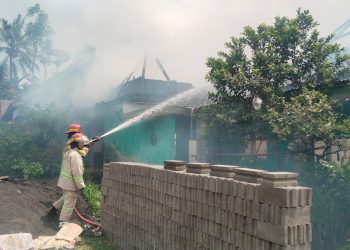 Penanggulangan kebakaran di wilayah Kecamatan Bululawang, Kabupaten Malang. Foto: Damkar Kabupaten Malang