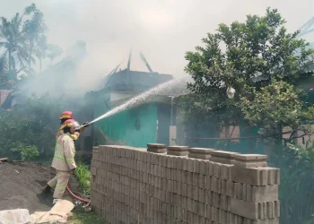 Penanggulangan kebakaran di wilayah Kecamatan Bululawang, Kabupaten Malang. Foto: Damkar Kabupaten Malang