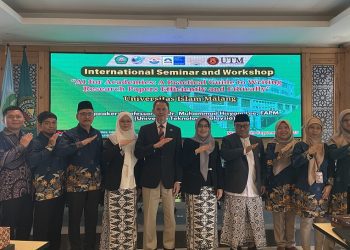 Seminar internasional tentang pemanfaatan AI untuk penulisan riset yang digelar Fakultas Pertanian Unisma. Foto: Dok