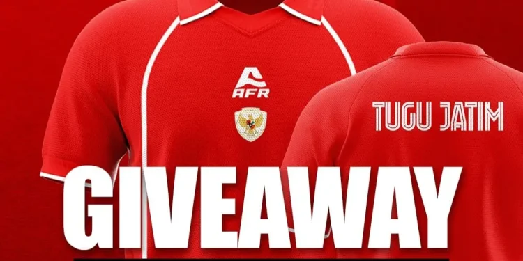 Giveaway tebak skor laga Irak vs Timnas Indonesia yang dipersembahkan Tugu Jatim x AFR.Activewear. /Foto: Dok. Tugu Jatim.