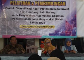 Tim Dosen Polinema kembangkan kemasan inovatif rendang analog di Desa Duwet, Kecamatan Tumpang, Kabupaten Malang untuk mendorong pemasaran produk lokal. /Foto: Dok. Tim Dosen Polinema.