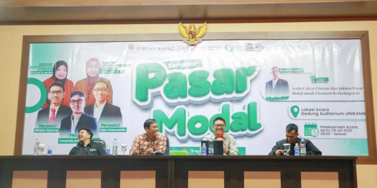 Bekali mahasiswa dengan literasi finansial dan investasi syariah berkelanjutan, FEB Unikama gelar Seminar Pasar Modal. /Foto: Dok. Unikama