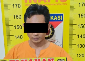 Tersangka AH usia diamankan polisi. Foto: Polres Malang