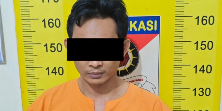 Tersangka AH usia diamankan polisi. Foto: Polres Malang