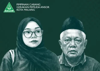 Poster bergambar Sahara dan Yai Mim yang dibuat GP Ansor Kota Malang. Foto: Instagram GP Ansor Kota Malang