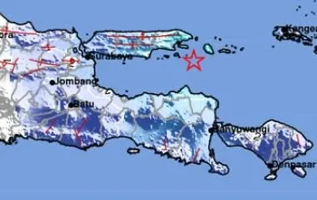 Gempa di tenggara Sumenep Jawa Timur pada 13 Oktober 2025. Foto: BMKG