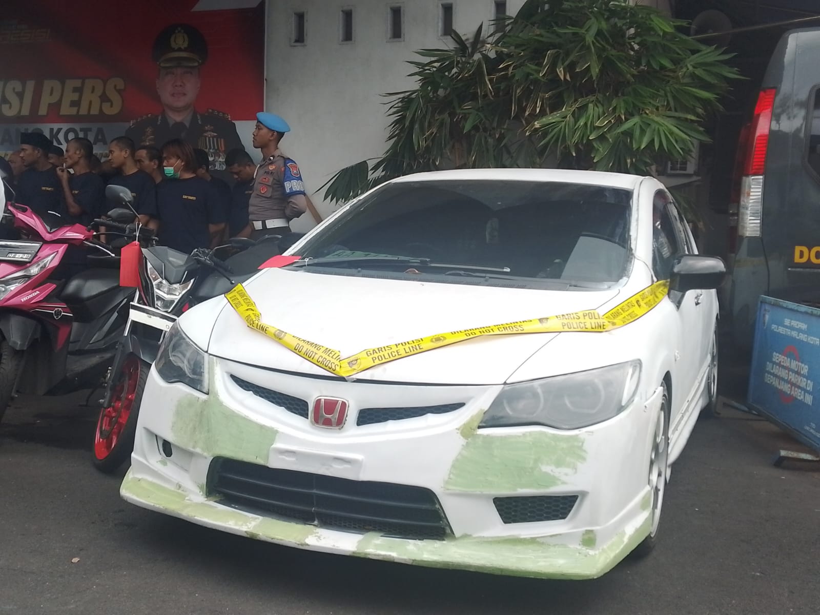 Barang bukti mobil curian yang diungkap di Kota Malang. (Foto/M Sholeh)