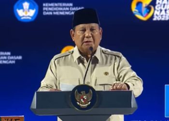 Fakta menarik pidato Presiden Prabowo di puncak peringatan Hari Guru Nasional 2025. /Foto: YouTube Sekretariat Presiden.