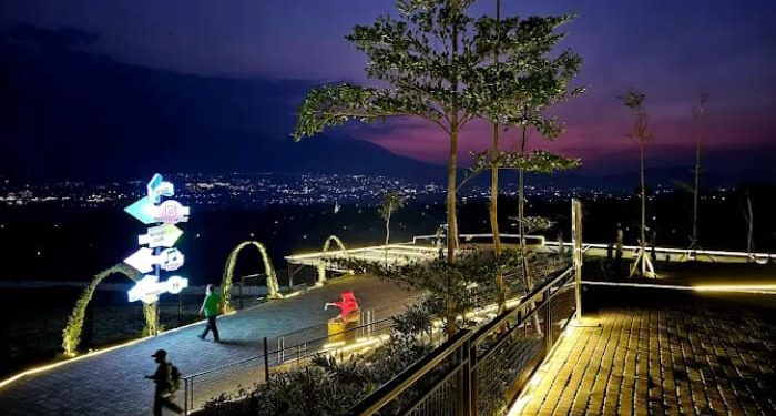 Rekomendasi spot city light Kabupaten Malang yang bisa dijadikan referensi destinasi libur akhir tahun 2025 dengan kelap kelip lampu kota yang instagramable. /Foto: Google Review Malang Skyland/Fera Fei.