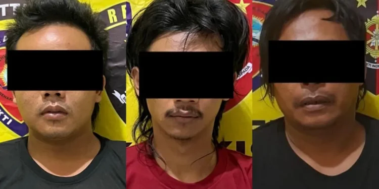 Ketiga tersangka komplotan residivis curanmor. Foto: Polres Malang