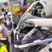 Kondisi kendaraan Toyota Hiace yang alami kecelakan di Tol Malang-Pandaan. Foto Polres Malang