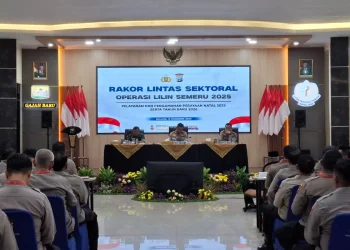 Rapat koordinasi lintas sektoral Operasi Lilin Semeru 2025. Foto: Aisyah Nawangsari Putri