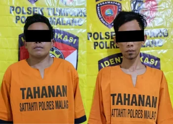Kedua tersangka jambret di Tumpang. Foto: Polres Malang