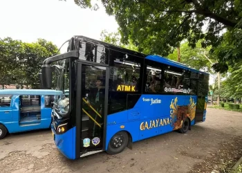 Rute Trans Jatim Koridor I Malang Raya yang memberi kemudahan bagi pelajar dan mahasiswa di Kota Malang karena melintasi beberapa sekolah dan kampus. /Foto: Tugumalang.id/Bagus Rachmad Saputra.