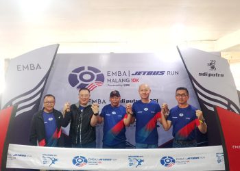 Persiapan jelang event Emba Jetbus Run Malang 2026. (Foto/M Sholeh)