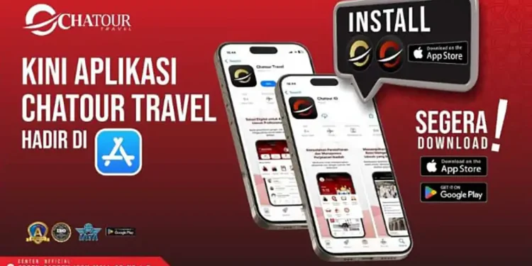Berikan kemudahan akses kepada para jamaah, kini aplikasi Chatour Travel dan Chatour ID bisa diunduh di App Store. /Foto: Dok. Chatour Travel.