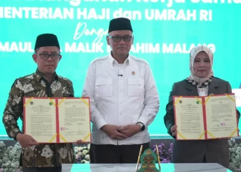 UIN Malang menjalin kerja sama dengan Kementerian Haji dan Umrah Republik Indonesia dalam memperkuat kolaborasi pendidikan dan layanan jamaah. /Foto: Dok. UIN Malang.