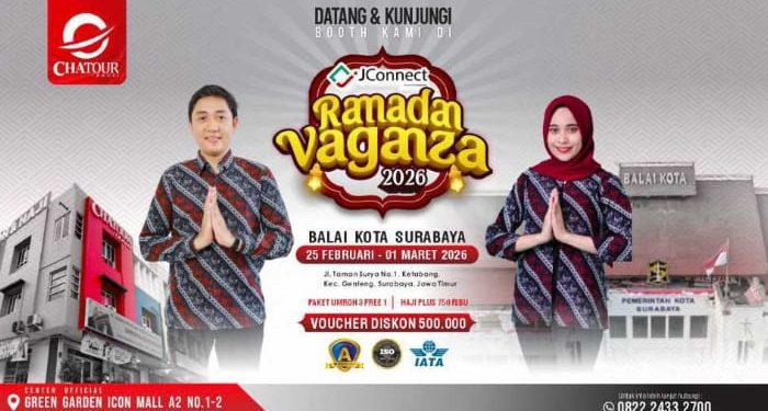 Chatour Travel hadirkan promo spektakuler di event JConnect Ramadan Vaganza 2026, DP Rp 1 juta bisa berangkat umrah. /Foto: Dok. Chatour Travel.