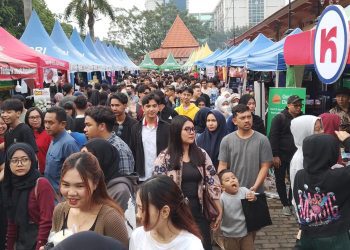 Suasana Pasar Takjil di Taman Krida Budaya, Jalan Suhat, Kota Malang. (Foto/M Sholeh)