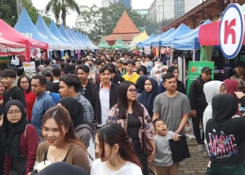 Suasana Pasar Takjil di Taman Krida Budaya, Jalan Suhat, Kota Malang. (Foto/M Sholeh)