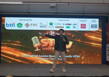 Penampilan Wawan Saktiawan dalam Grand Final Stand Up Comedy Malang Jeh (STMJ) 2026 di MCC (dok. TugumalangID)