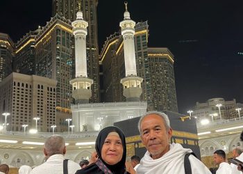 Penjabat (Pj) Rais Syuriah PCNU Kota Malang, H Muhtadi Ridwan, bersama sang istri, Hj Djamilah,