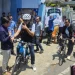 Wali Kota Malang, Wahyu Hidayat bersepeda saat hadiri agenda resmi. (Foto/M Sholeh)
